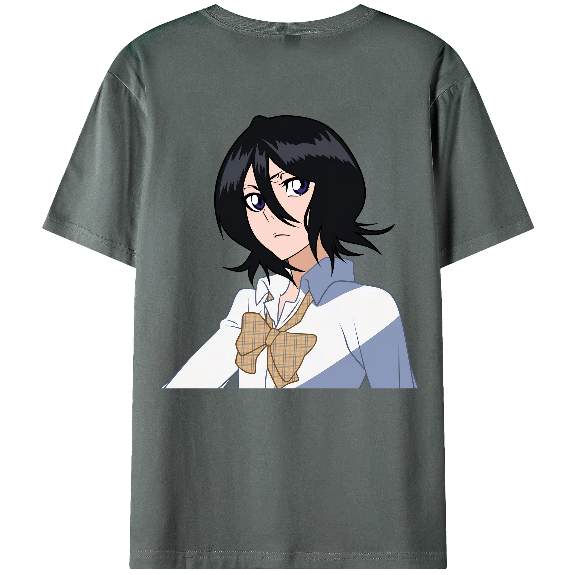 （画像用） ブリーチ 朽木ルキア BLEACH Kuchiki Rukia 綿100％ メンズ半袖Tシャツ（バックプリント） 通気性